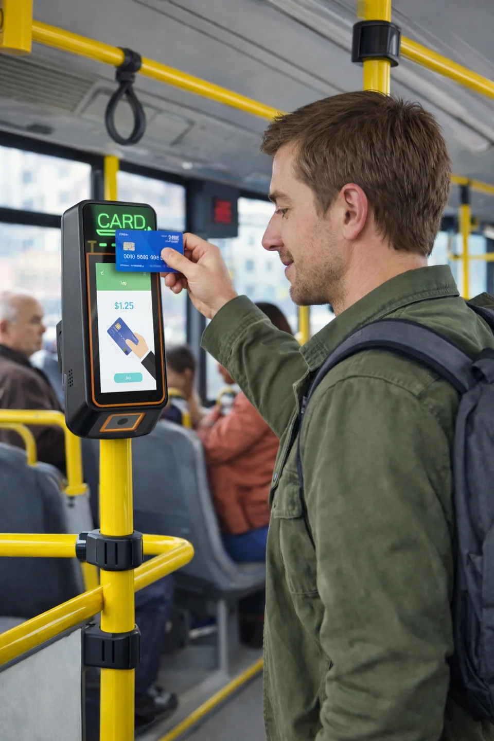 Card payment on in-vehicle validator